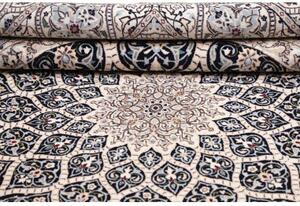Tappeto Nain 6la Medaglione Floreale Avorio Blu Scuro Quadrato 204x206 Cm