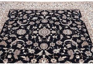 Tappeto Nain 6la Medaglione Floreale Blu Scuro Avorio Quadrato 204x202 Cm