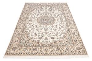 Tappeto Nain 6la Medaglione Floreale Avorio Blu Cobalto 153x237 Cm