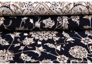 Tappeto Nain 6la Medaglione Floreale Blu Scuro Avorio Quadrato 204x202 Cm