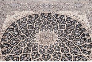 Tappeto Nain 6la Medaglione Floreale Avorio Blu Scuro Quadrato 204x206 Cm