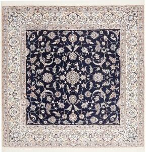 Tappeto Nain 6la Medaglione Floreale Blu Scuro Avorio Quadrato 204x202 Cm