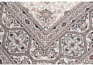 Tappeto Nain 6la Medaglione Floreale Avorio Blu Scuro Quadrato 204x206 Cm