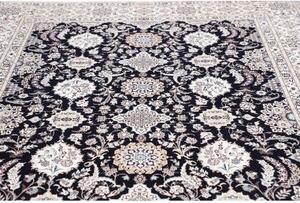 Tappeto Nain 6la Stilizzato Blu Scuro Avorio 219x306 Cm