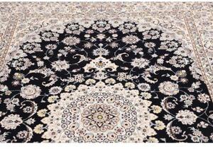 Tappeto Nain 6la Medaglione Floreale Blu Scuro Avorio 160x235 Cm