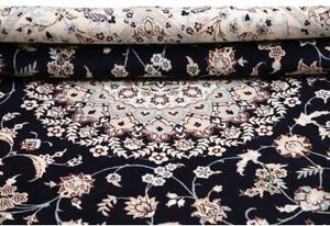 Tappeto Nain 6la Medaglione Floreale Blu Scuro Bianco Avorio Quadrato 207x211 Cm
