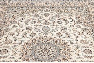 Tappeto Nain 6la Medaglione Floreale Avorio Blu Cobalto 153x237 Cm