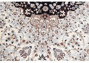 Tappeto Nain 6la Medaglione Floreale Blu Scuro Bianco Avorio Quadrato 207x211 Cm