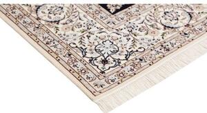 Tappeto Nain 6la Medaglione Floreale Blu Scuro Avorio Quadrato 204x202 Cm