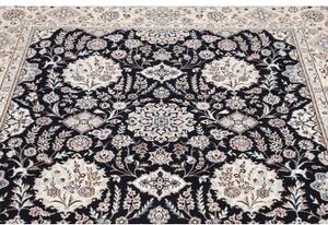 Tappeto Nain 6la Medaglione Floreale Blu Scuro Avorio 156x235 Cm