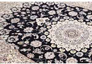 Tappeto Nain 6la Medaglione Floreale Blu Scuro Avorio 160x235 Cm