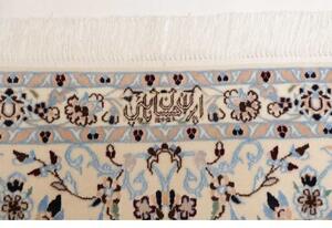 Tappeto Nain 6la Medaglione Floreale Blu Scuro Bianco Avorio Quadrato 207x211 Cm