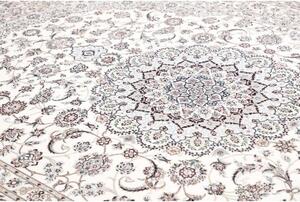 Tappeto Nain 6la Medaglione Floreale Avorio Blu Avio 256x369 Cm