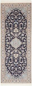 Tappeto Nain 6la Medaglione Floreale Blu Scuro Avorio Corsia 77x209 Cm