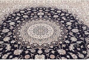 Tappeto Nain 6la Medaglione Floreale Avorio Blu Scuro 252x308 Cm