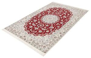 Tappeto Nain 6la Medaglione Floreale Rosso Scuro Avorio 130x198 Cm