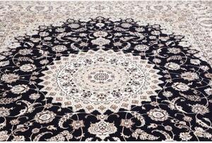 Tappeto Nain 6la Medaglione Floreale Avorio Blu Scuro 256x314 Cm