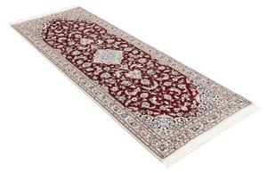 Tappeto Nain 6la Medaglione Floreale Bordeaux Avorio Corsia 80x211 Cm