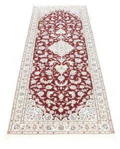 Tappeto Nain 6la Medaglione Floreale Rosso Scuro Avorio Corsia 81x208 Cm
