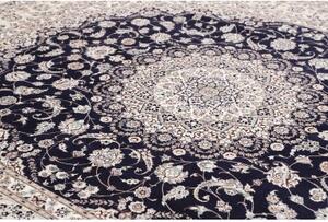 Tappeto Nain 6la Medaglione Floreale Avorio Blu Scuro 252x308 Cm