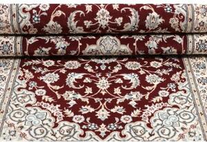 Tappeto Nain 6la Medaglione Floreale Rosso Scuro Avorio Corsia 81x208 Cm