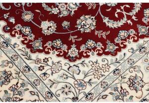 Tappeto Nain 6la Medaglione Floreale Rosso Scuro Avorio 130x198 Cm