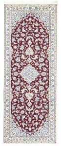 Tappeto Nain 6la Medaglione Floreale Rosso Scuro Avorio Corsia 81x208 Cm