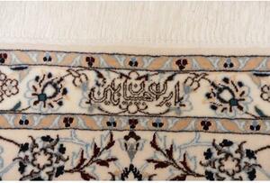 Tappeto Nain 6la Medaglione Floreale Avorio Blu Avio 256x369 Cm
