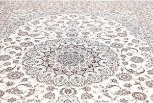 Tappeto Nain 6la Medaglione Floreale Avorio Blu Avio 256x369 Cm