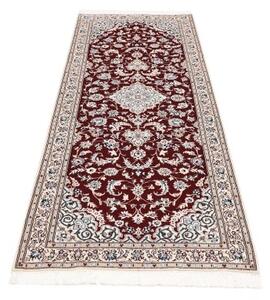 Tappeto Nain 6la Medaglione Floreale Bordeaux Avorio Corsia 80x211 Cm