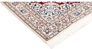 Tappeto Nain 6la Medaglione Floreale Bordeaux Avorio Corsia 80x211 Cm