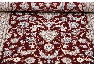 Tappeto Nain 6la Medaglione Floreale Bordeaux Avorio Corsia 80x211 Cm