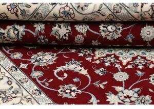 Tappeto Nain 6la Medaglione Floreale Rosso Scuro Avorio 130x198 Cm