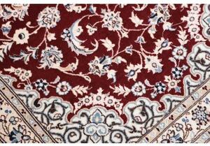 Tappeto Nain 6la Medaglione Floreale Bordeaux Avorio Corsia 80x211 Cm