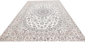 Tappeto Nain 6la Medaglione Floreale Avorio Blu Avio 256x369 Cm