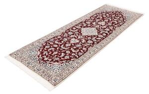Tappeto Nain 6la Medaglione Floreale Bordeaux Avorio Corsia 80x211 Cm