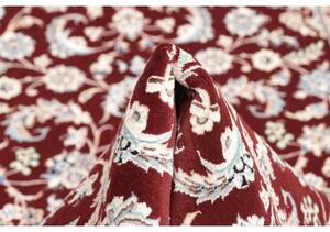 Tappeto Nain 6la Medaglione Floreale Rosso Scuro Avorio Corsia 81x208 Cm