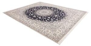 Tappeto Nain 6la Medaglione Floreale Avorio Blu Scuro 252x308 Cm