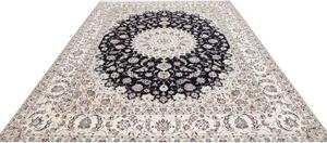 Tappeto Nain 6la Medaglione Floreale Avorio Blu Scuro 256x314 Cm