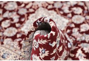 Tappeto Nain 6la Medaglione Floreale Bordeaux Avorio Corsia 80x211 Cm