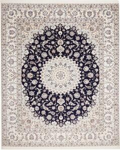Tappeto Nain 6la Medaglione Floreale Avorio Blu Scuro 256x314 Cm