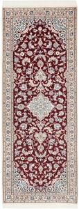 Tappeto Nain 6la Medaglione Floreale Bordeaux Avorio Corsia 80x211 Cm