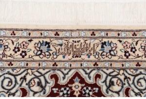 Tappeto Nain 6la Medaglione Floreale Bordeaux Avorio Corsia 80x211 Cm