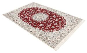 Tappeto Nain 6la Medaglione Floreale Rosso Scuro Avorio 130x198 Cm