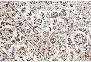 Tappeto Nain 6la Medaglione Floreale Avorio Blu Avio 256x369 Cm