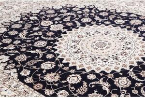 Tappeto Nain 6la Medaglione Floreale Avorio Blu Scuro 256x314 Cm