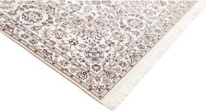 Tappeto Nain 6la Medaglione Floreale Avorio Blu Avio 256x369 Cm
