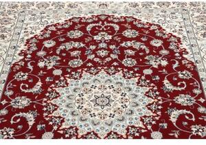 Tappeto Nain 6la Medaglione Floreale Rosso Scuro Avorio 130x198 Cm