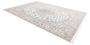 Tappeto Nain 6la Medaglione Floreale Avorio Blu Avio 256x369 Cm
