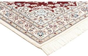 Tappeto Nain 6la Medaglione Floreale Rosso Scuro Avorio Corsia 81x208 Cm